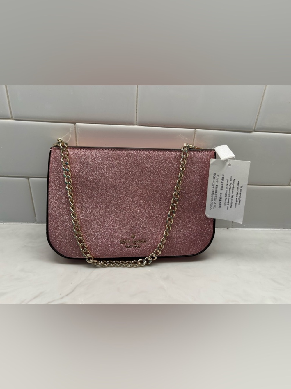 kate spade Pochette Glitter Chain Shoulder Bag - Pink